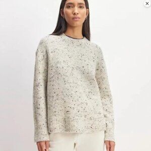 Everlane Confetti Crew  Cream Tweed Sweater